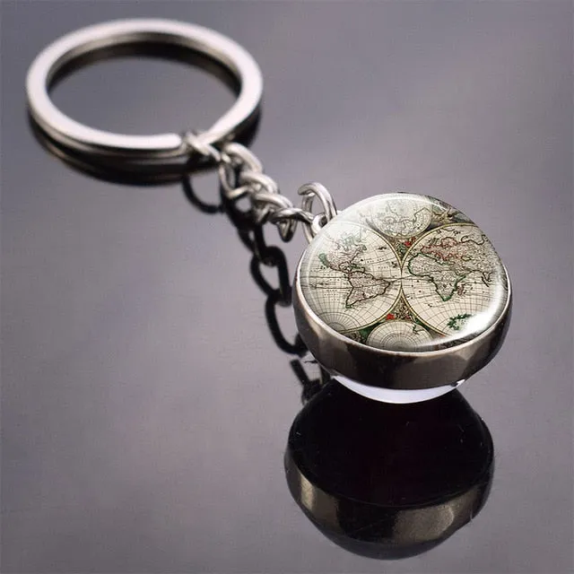 Globe Earth Pendant Key Chain