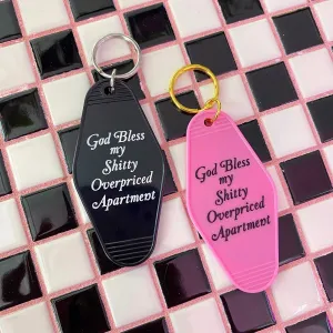 God Bless My Apt Keychain