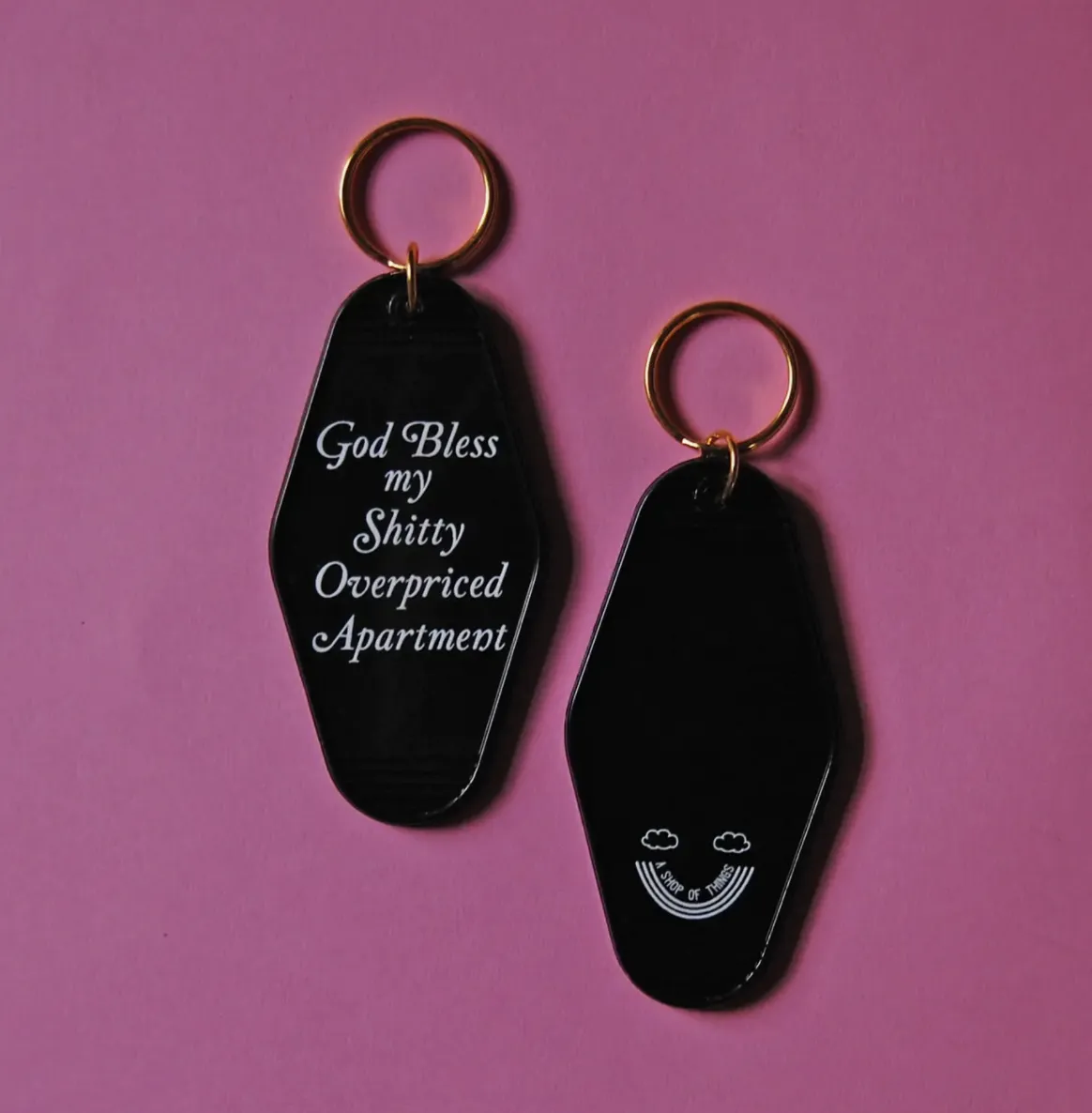 God Bless My Apt Keychain