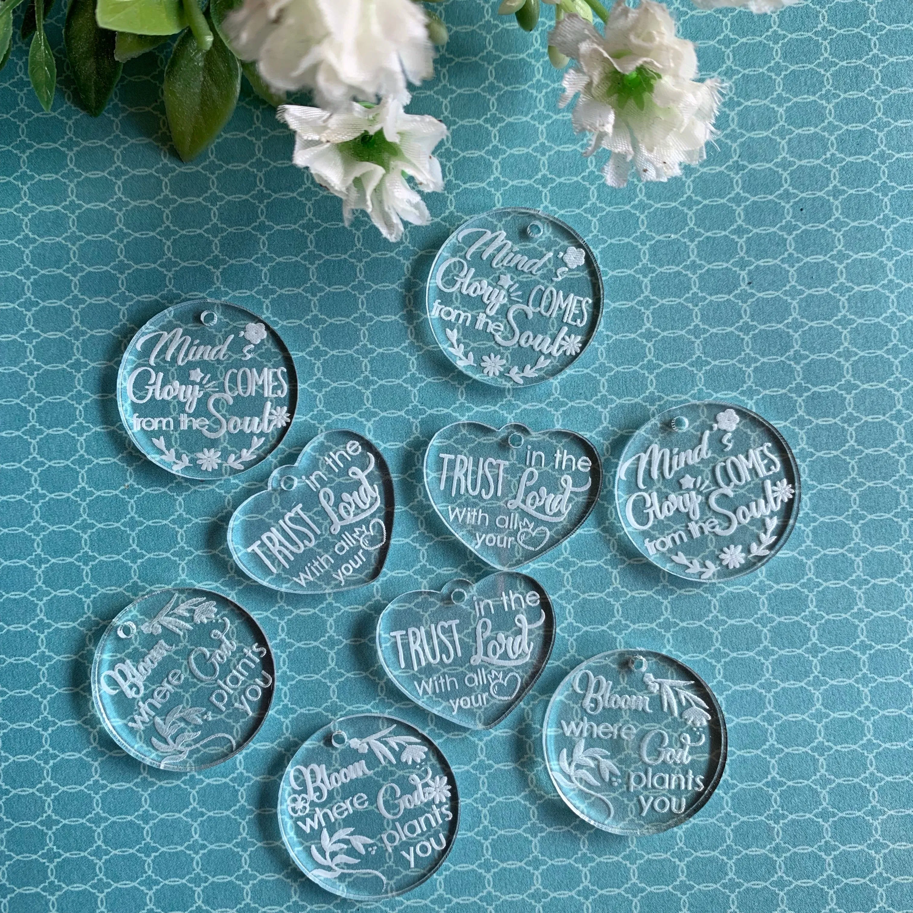 God Quotes / 9 Pieces, 25mm