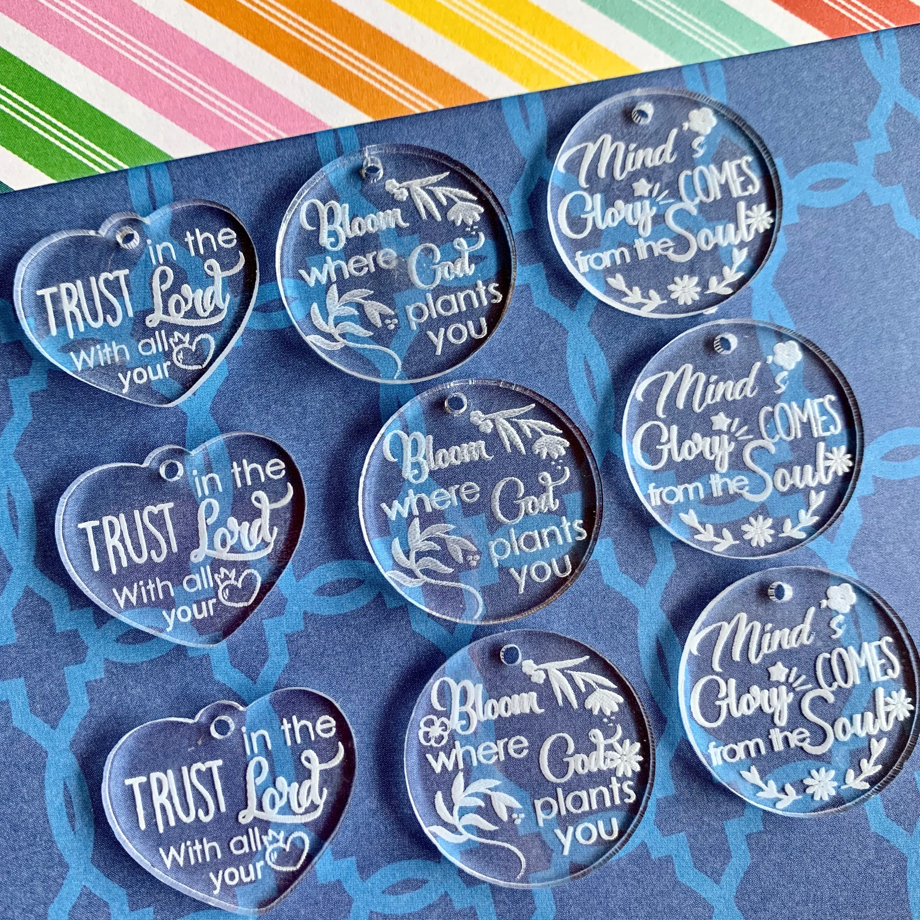 God Quotes / 9 Pieces, 25mm