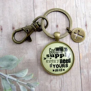 God Will Supply Every Need Keychain
