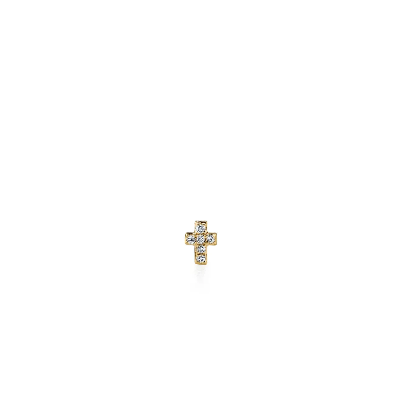 Gold & Diamond Mini Cross Stud