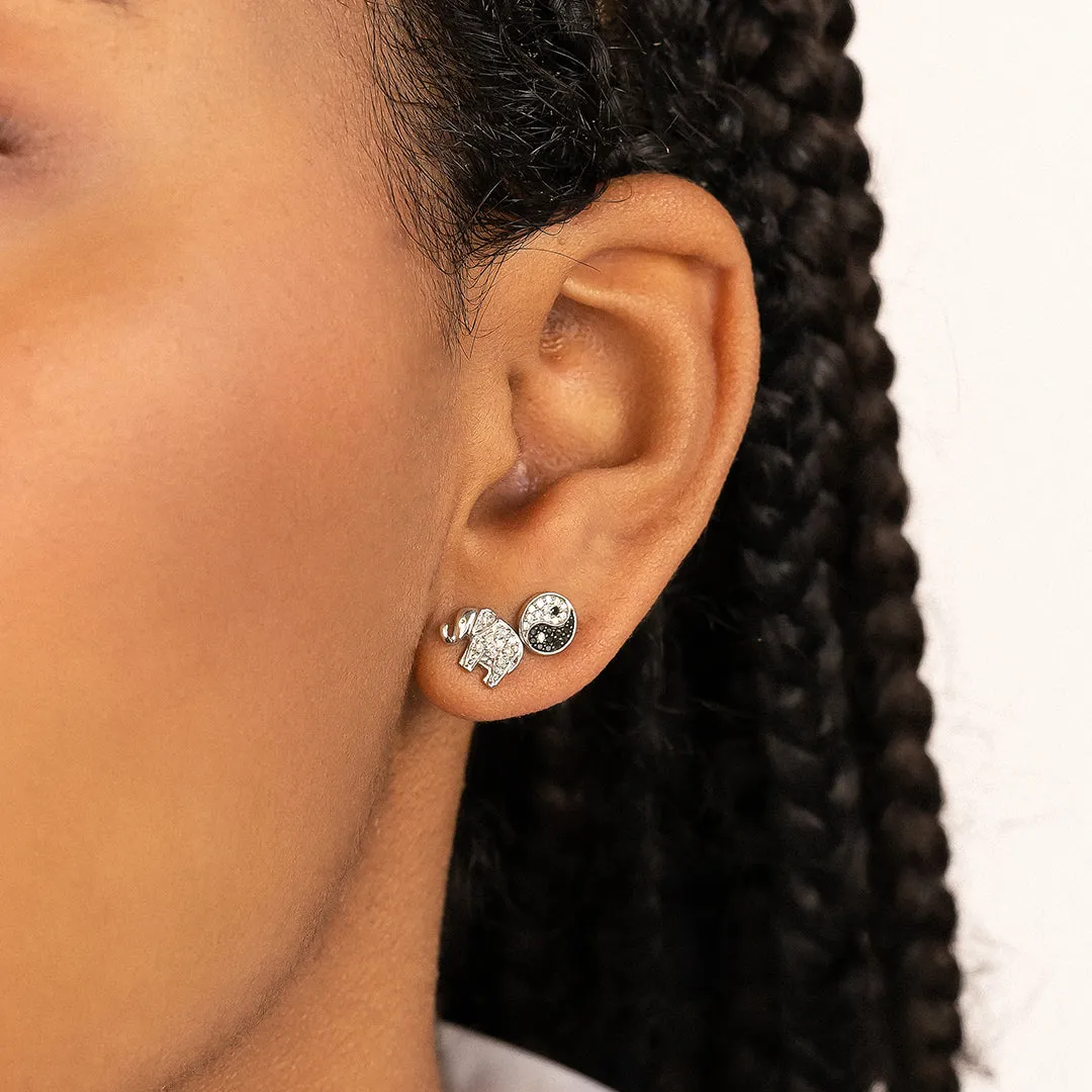 Gold & Diamond Mini Elephant Stud