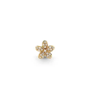 Gold & Diamond Plumeria Stud