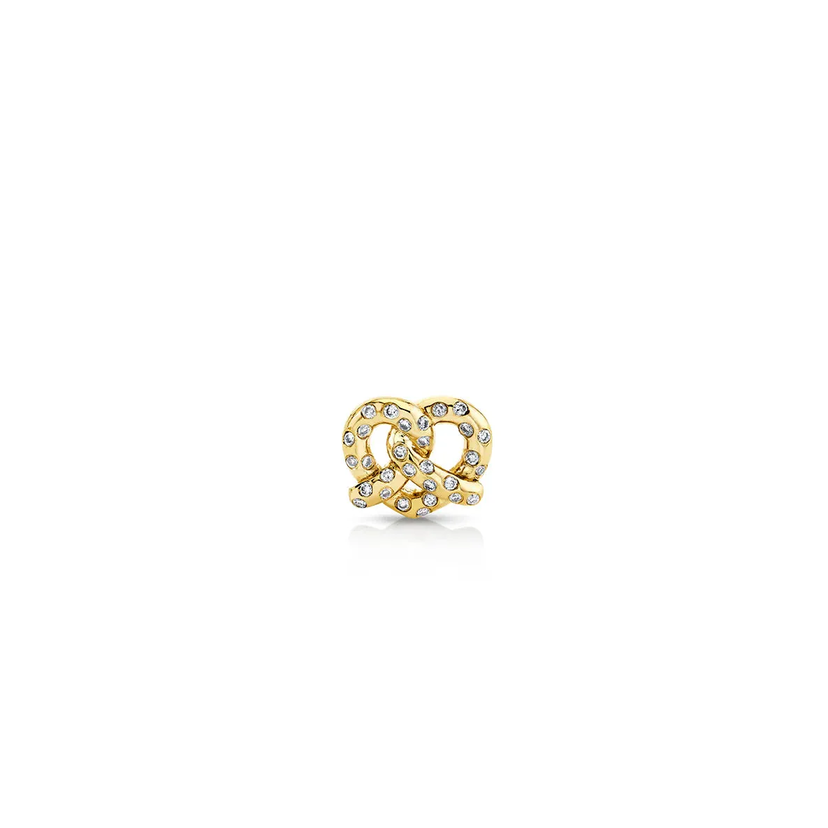Gold & Diamond Pretzel Stud