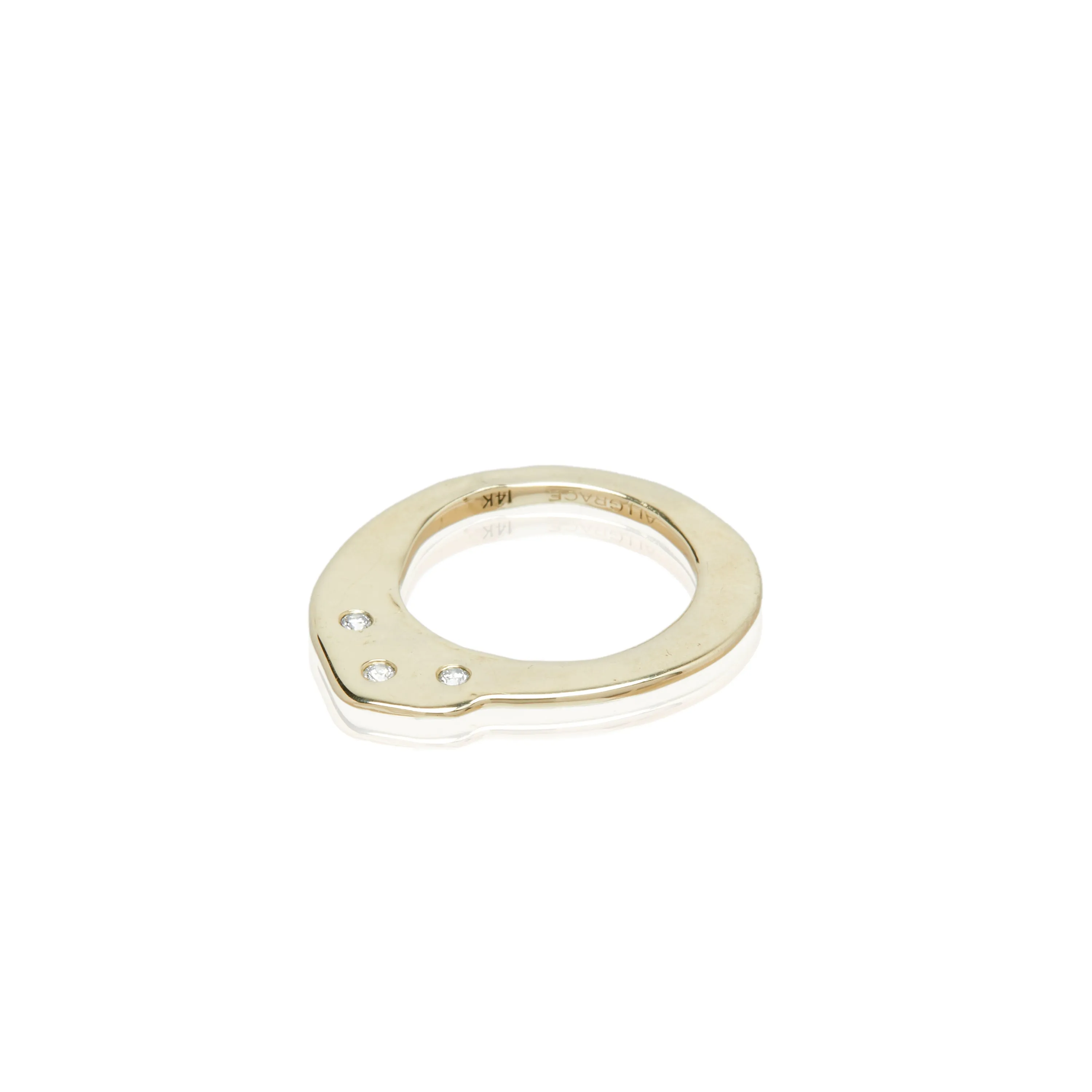 Gold & Triple Diamond Slice Ring