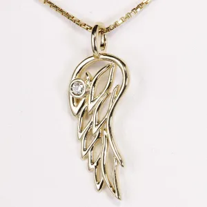 Gold Angel Wing Pendant 14kt (3-5 days production time)