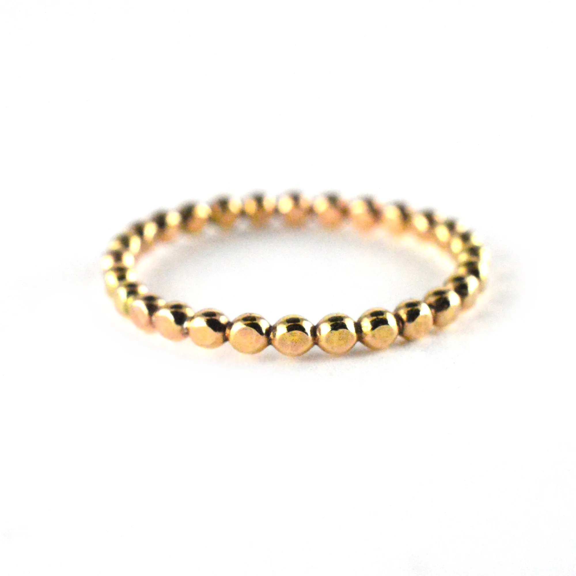 Gold Beaded Stacking Ring