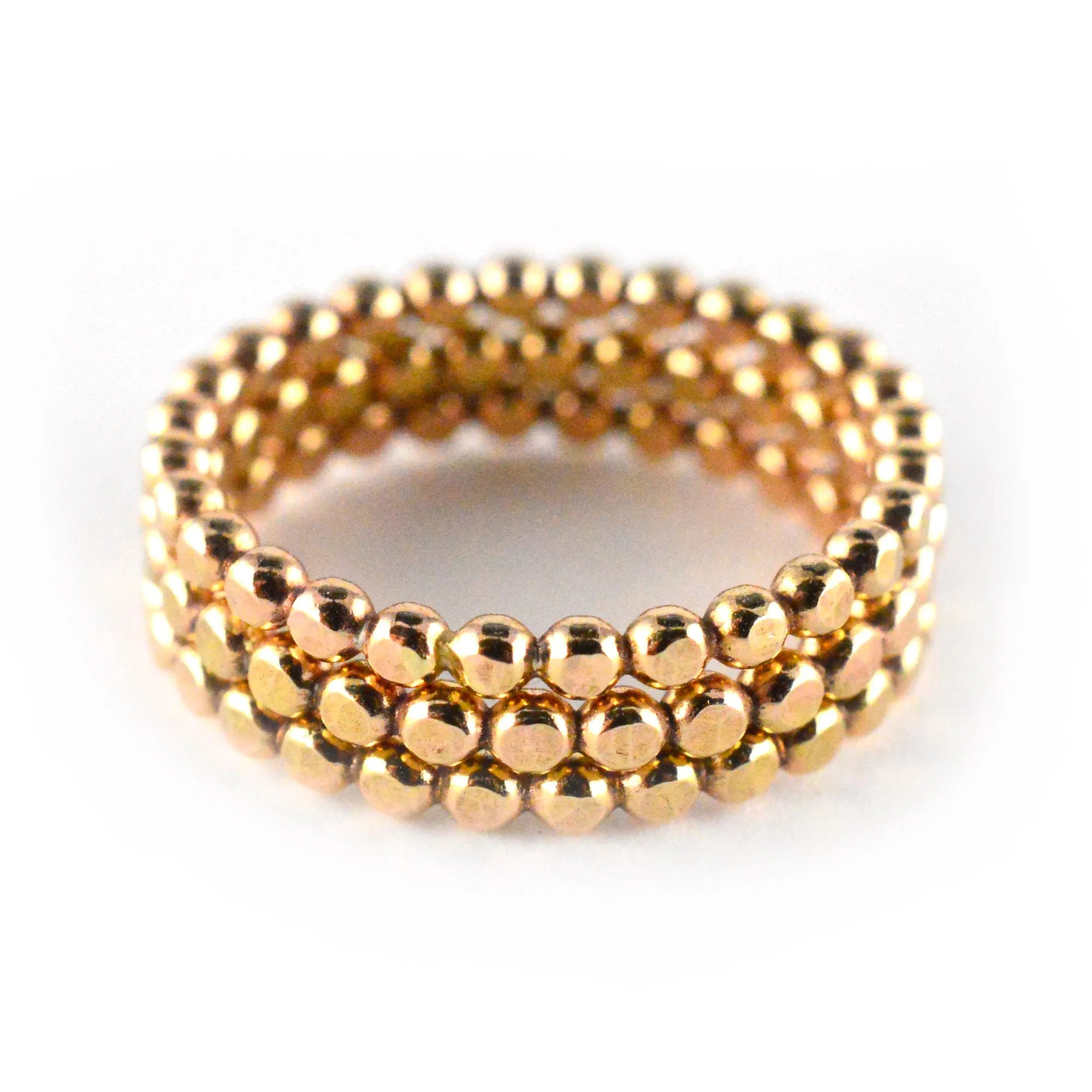 Gold Beaded Stacking Ring