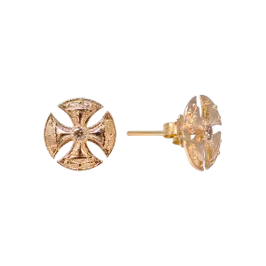 GOLD CROSS STUD EARRINGS
