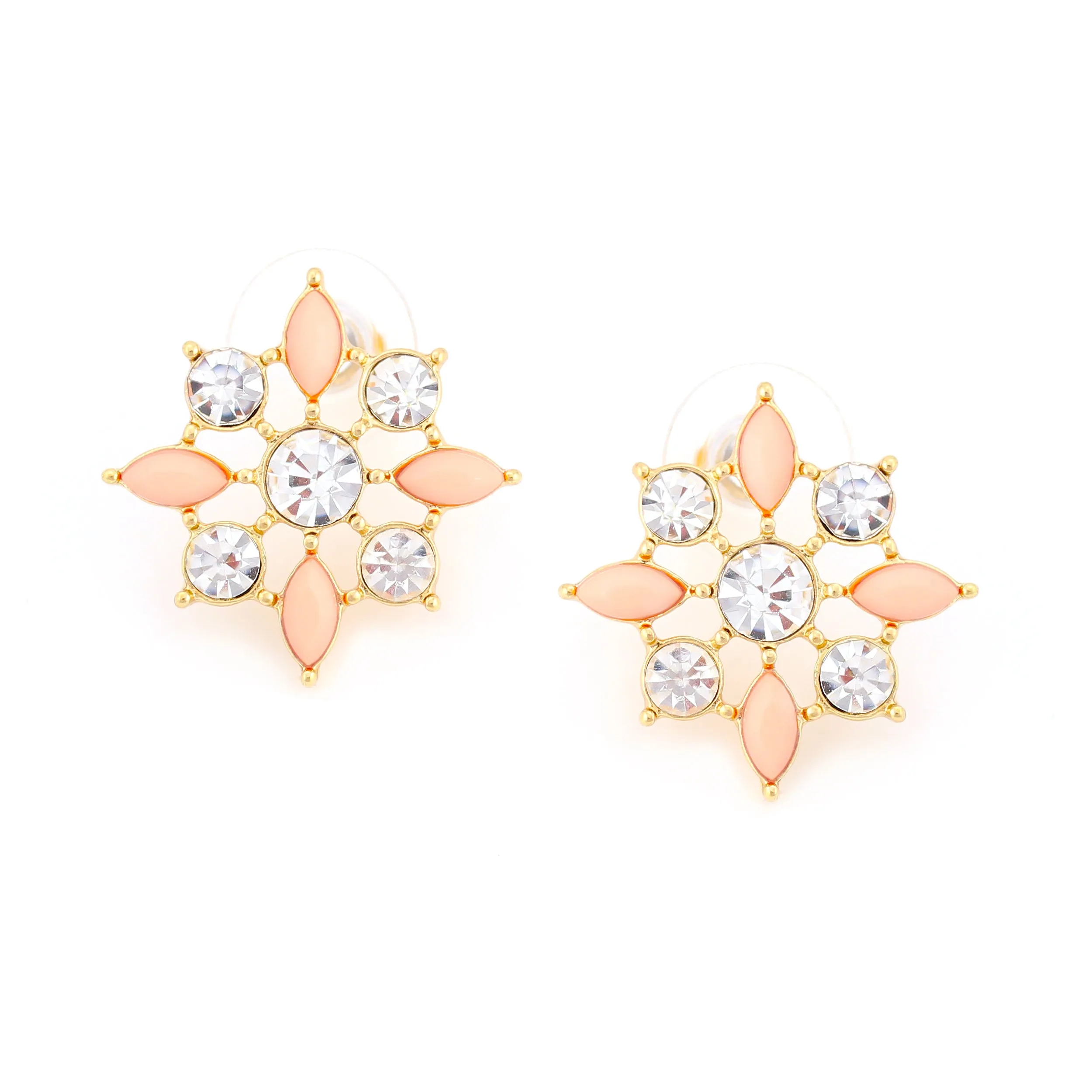 GOLD CRYSTAL STUD  EARRINGS #ADX6800114 (SHAC6)