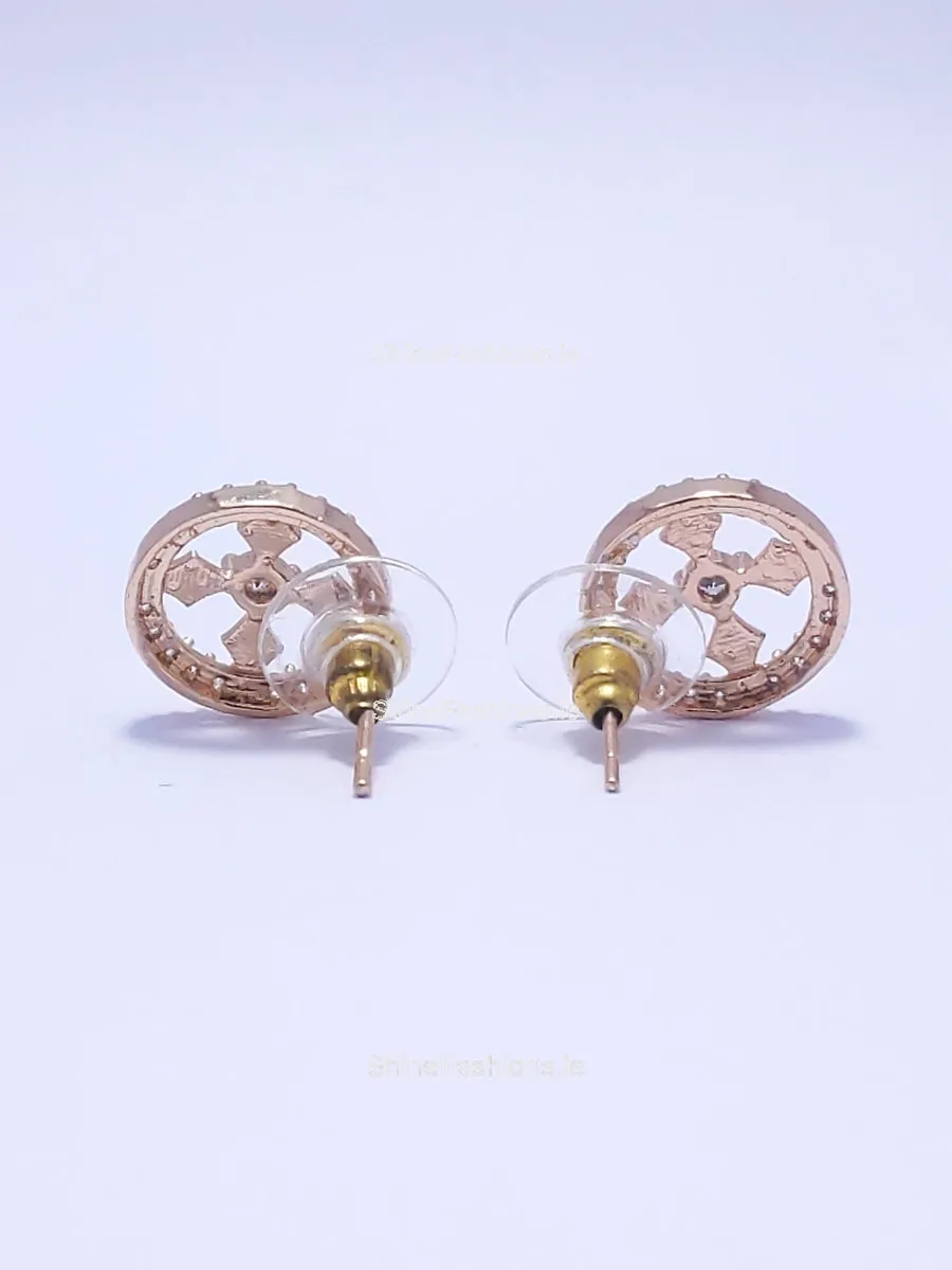 Gold Diamond Stud Earrings