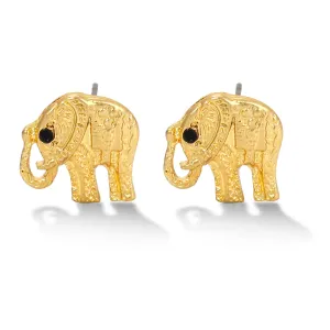 GOLD ELEPHANT STUD EARRINGS #SWKK-3376GLD