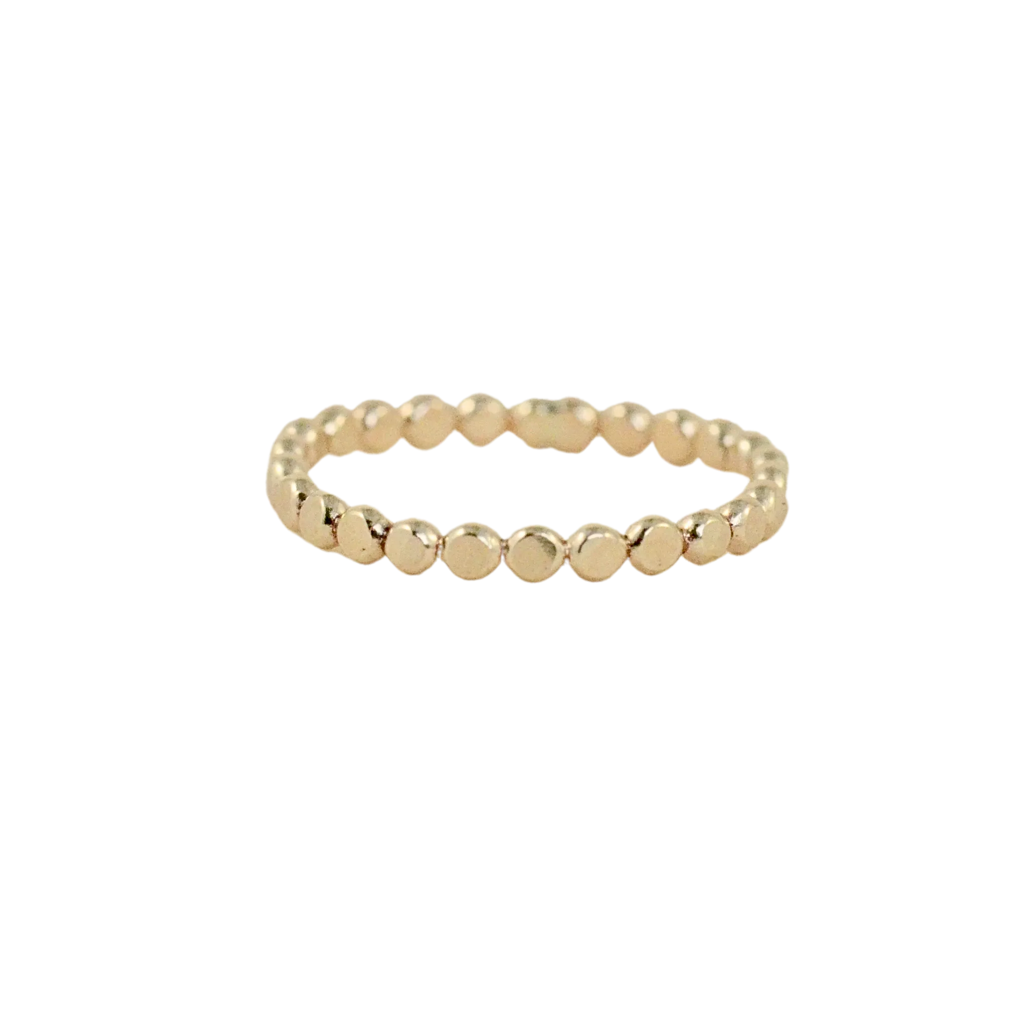 Gold Flat Ball Stacking Ring