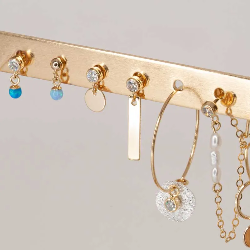 Gold Geometric Stud Earrings