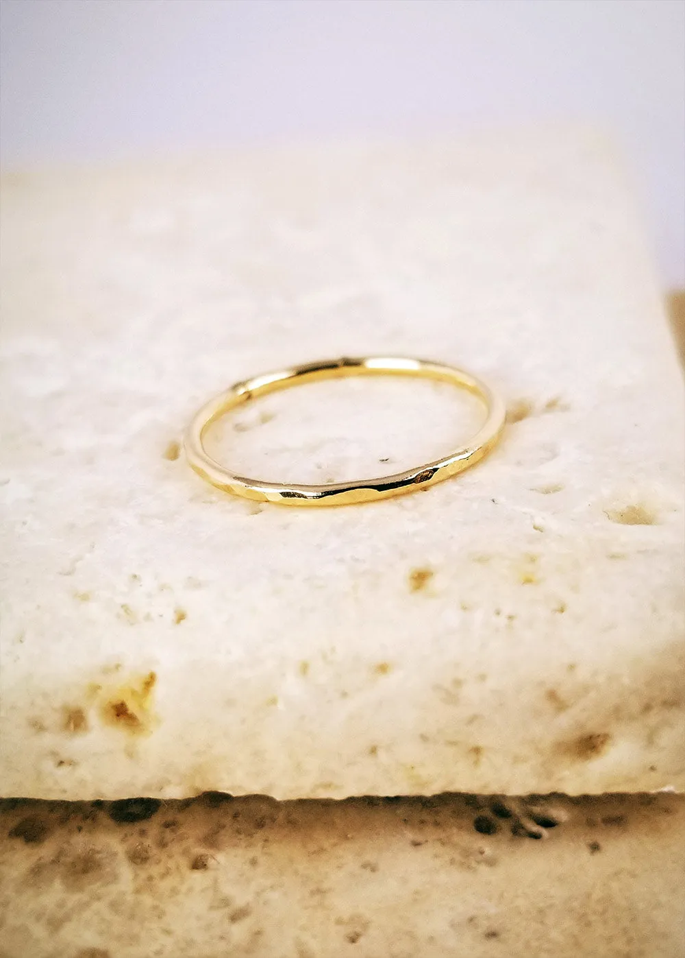 Gold Hammered Ring