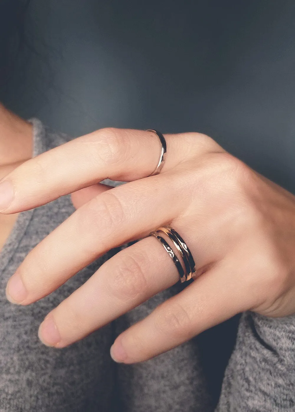 Gold Hammered Ring