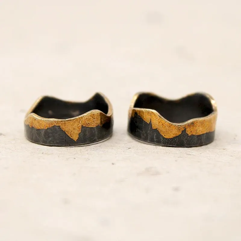 Gold Leafed Silver Split Band by Acanthus