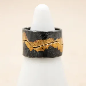 Gold Leafed Silver Split Band by Acanthus