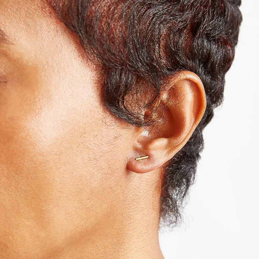 Gold Mini Bar Earrings