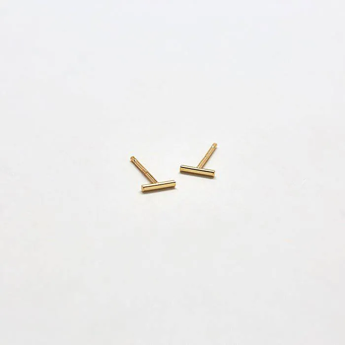 Gold Mini Bar Earrings