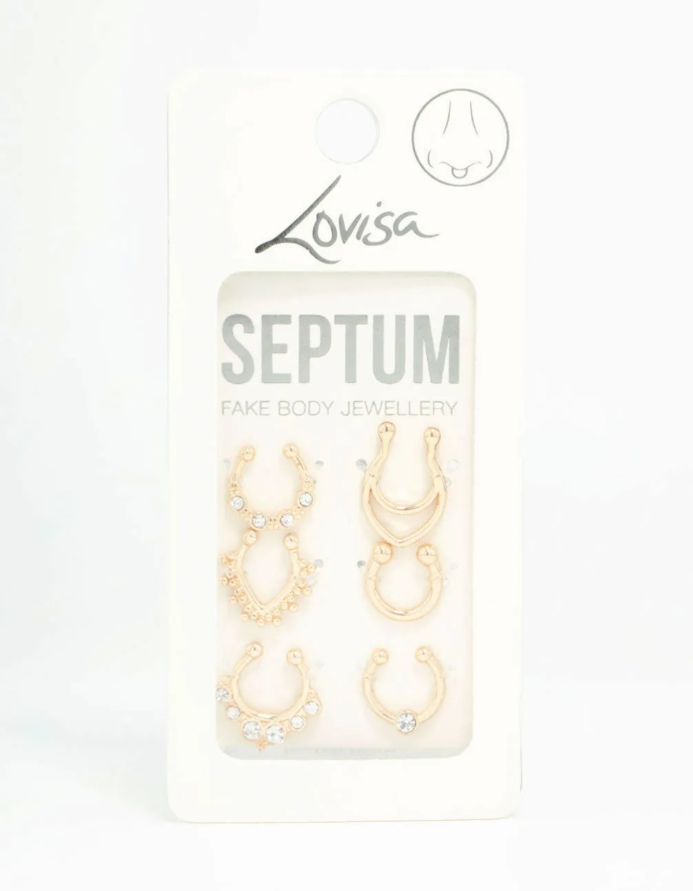 Gold Plated Double Leaf Septum Rings 6-Pack