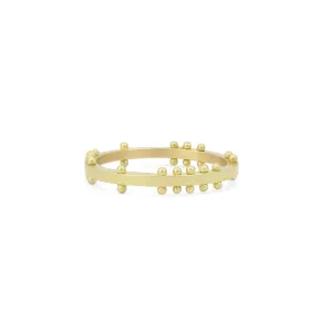 Gold Scattered Dot Stack Ring