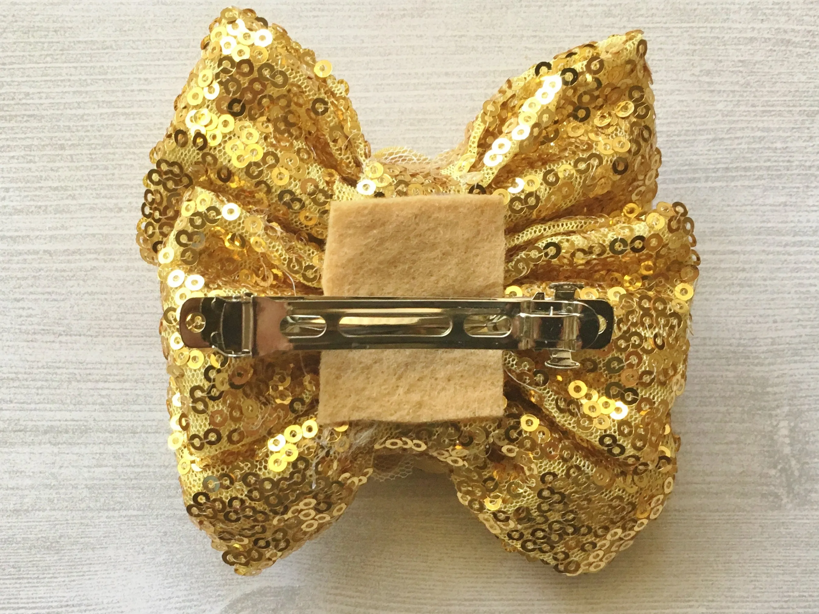 Gold Sequins Hair Bow