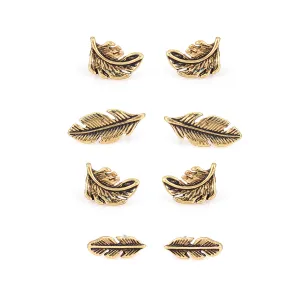 GOLD SET OF 4 STUD EARRINGS #SWR-CP5702GLD (MB2)