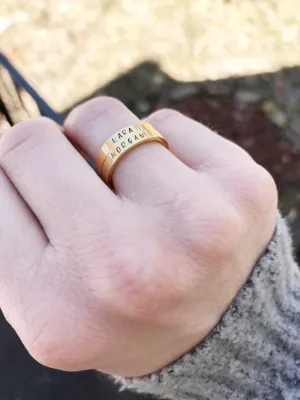 Gold Stacking Name Rings