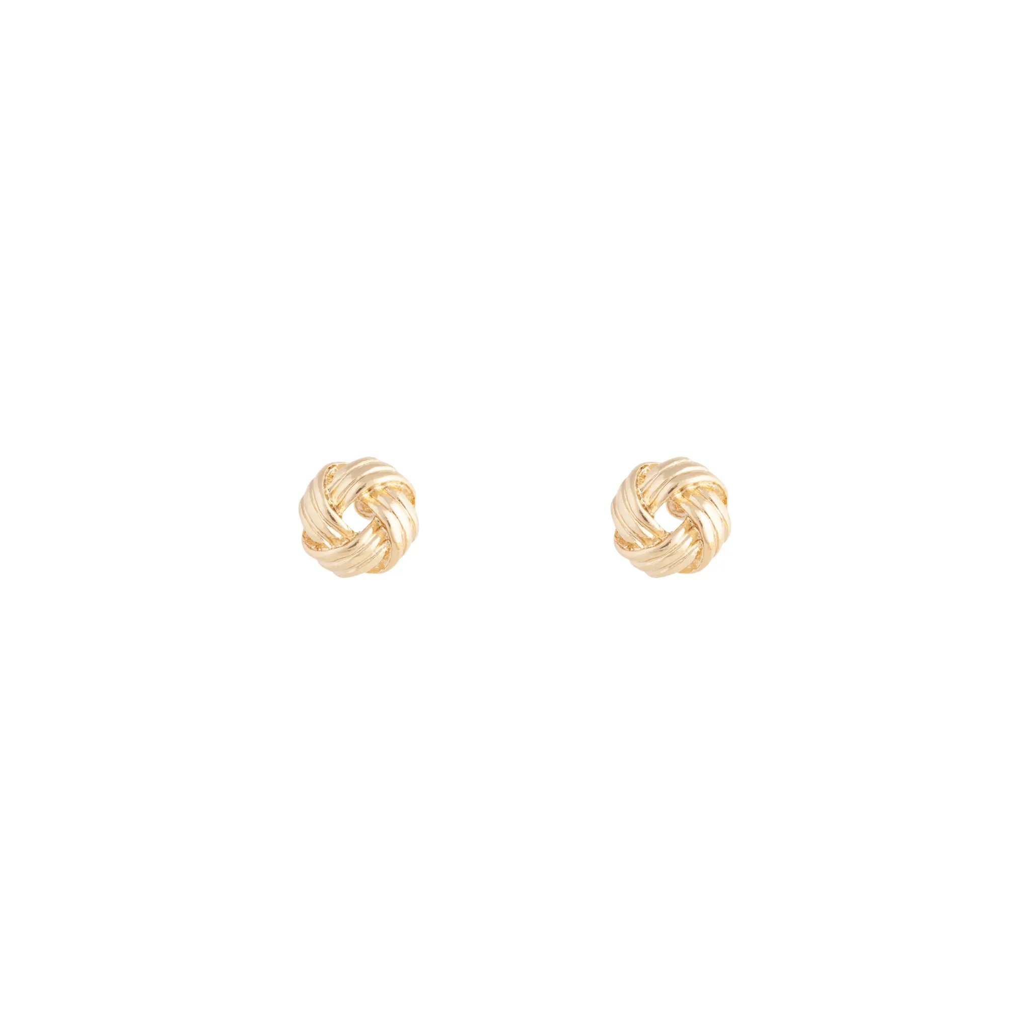 Gold Textured Knot Stud Earrings