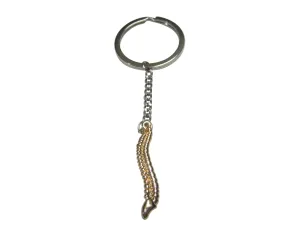 Gold Toned Medical Anatomical Cervical Vertebrae Bone Pendant Keychain
