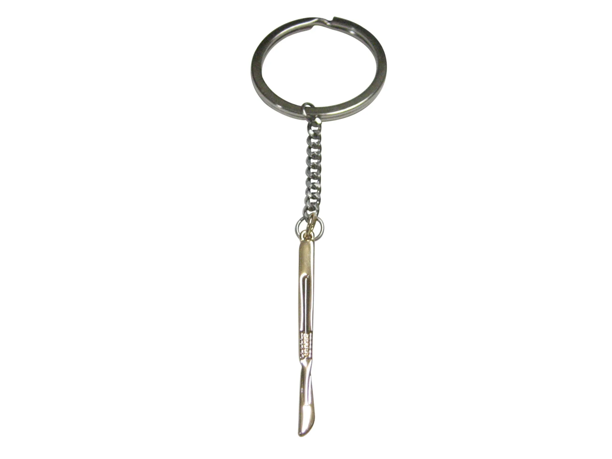 Gold Toned Medical Surgeon Scalpel Knife Pendant Keychain