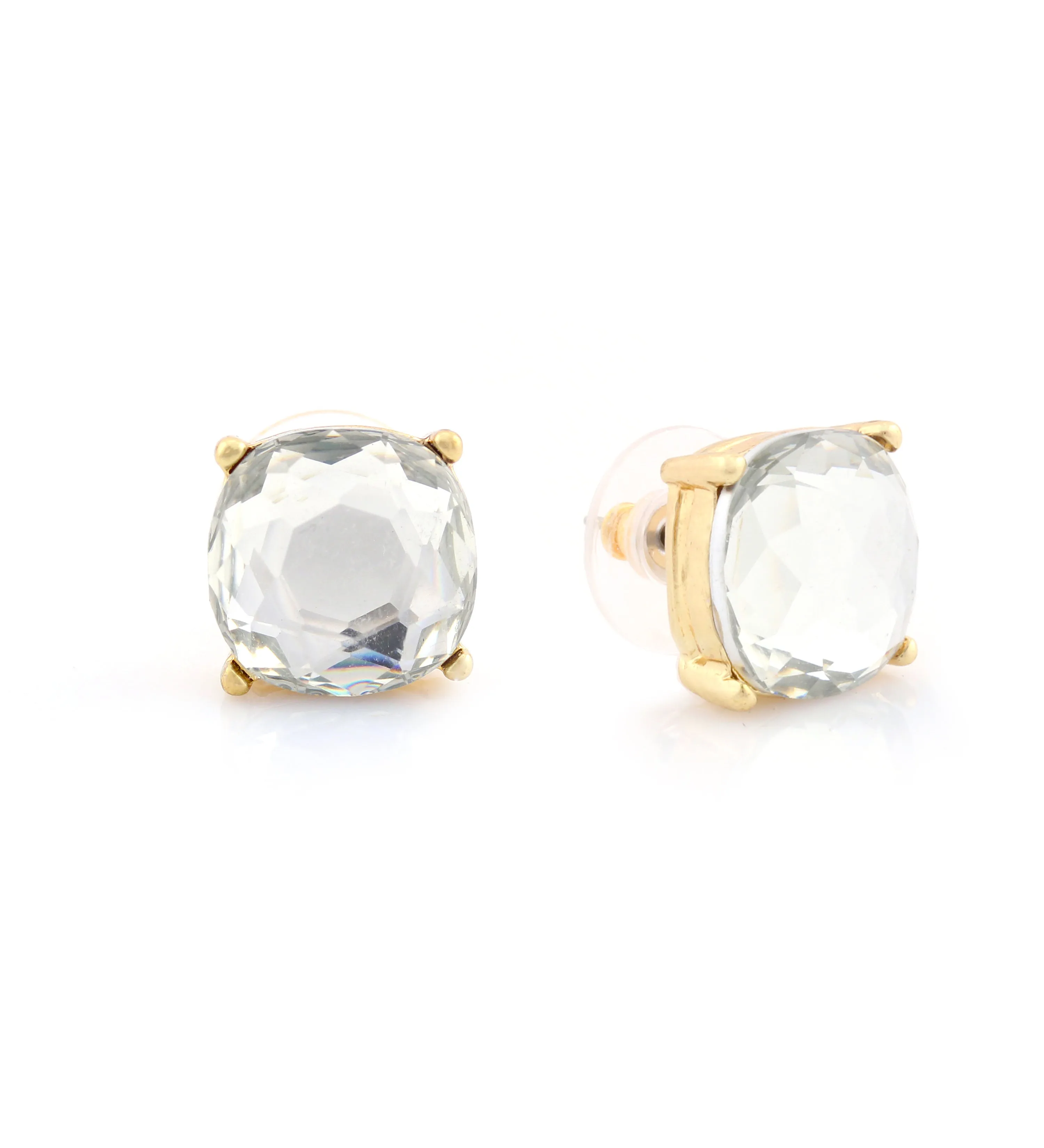 GOLD WHITE CRYSTAL STUD  EARRINGS #ADX6800050 (SHAD6)