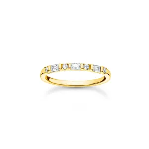 Gold White Gemstone Ring
