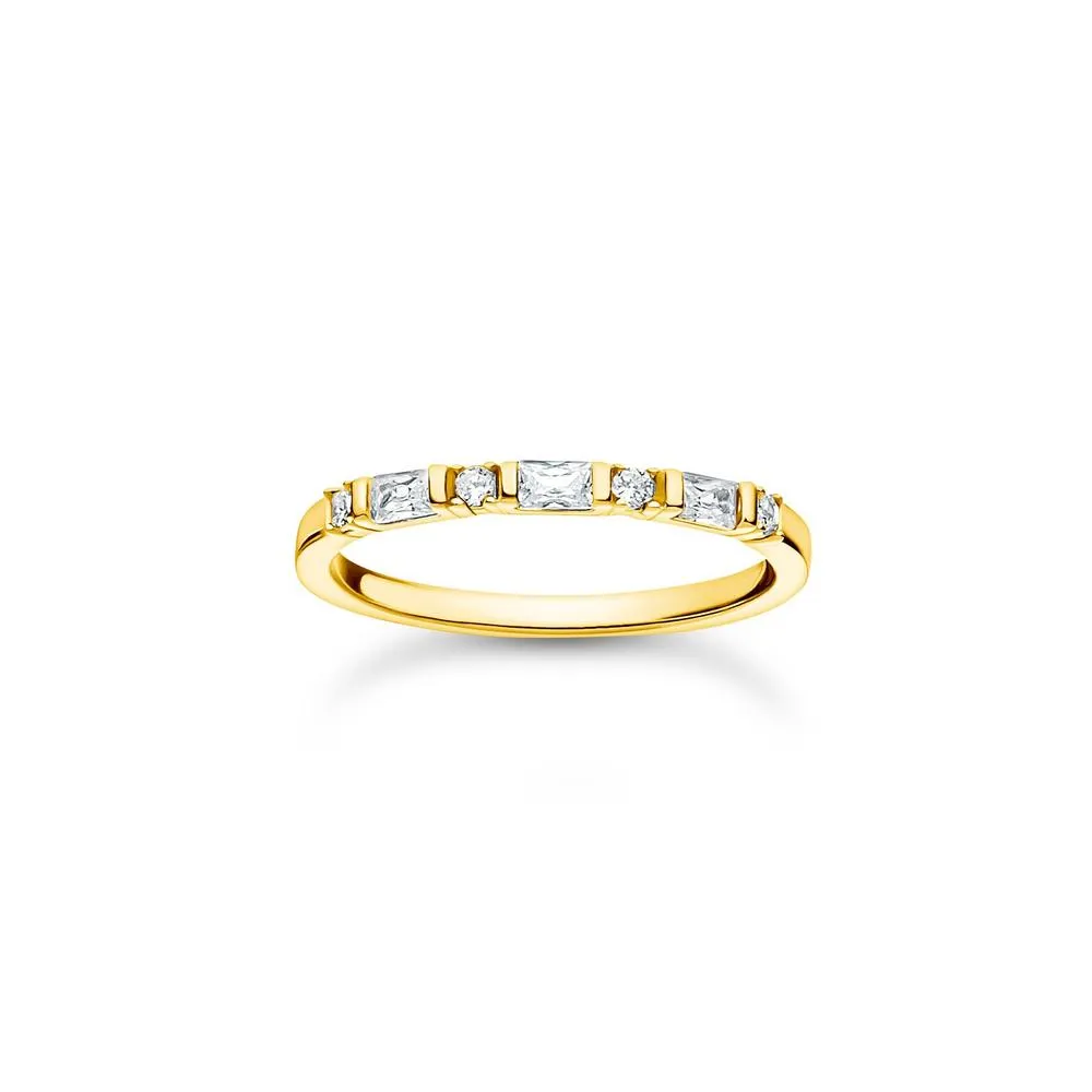 Gold White Gemstone Ring
