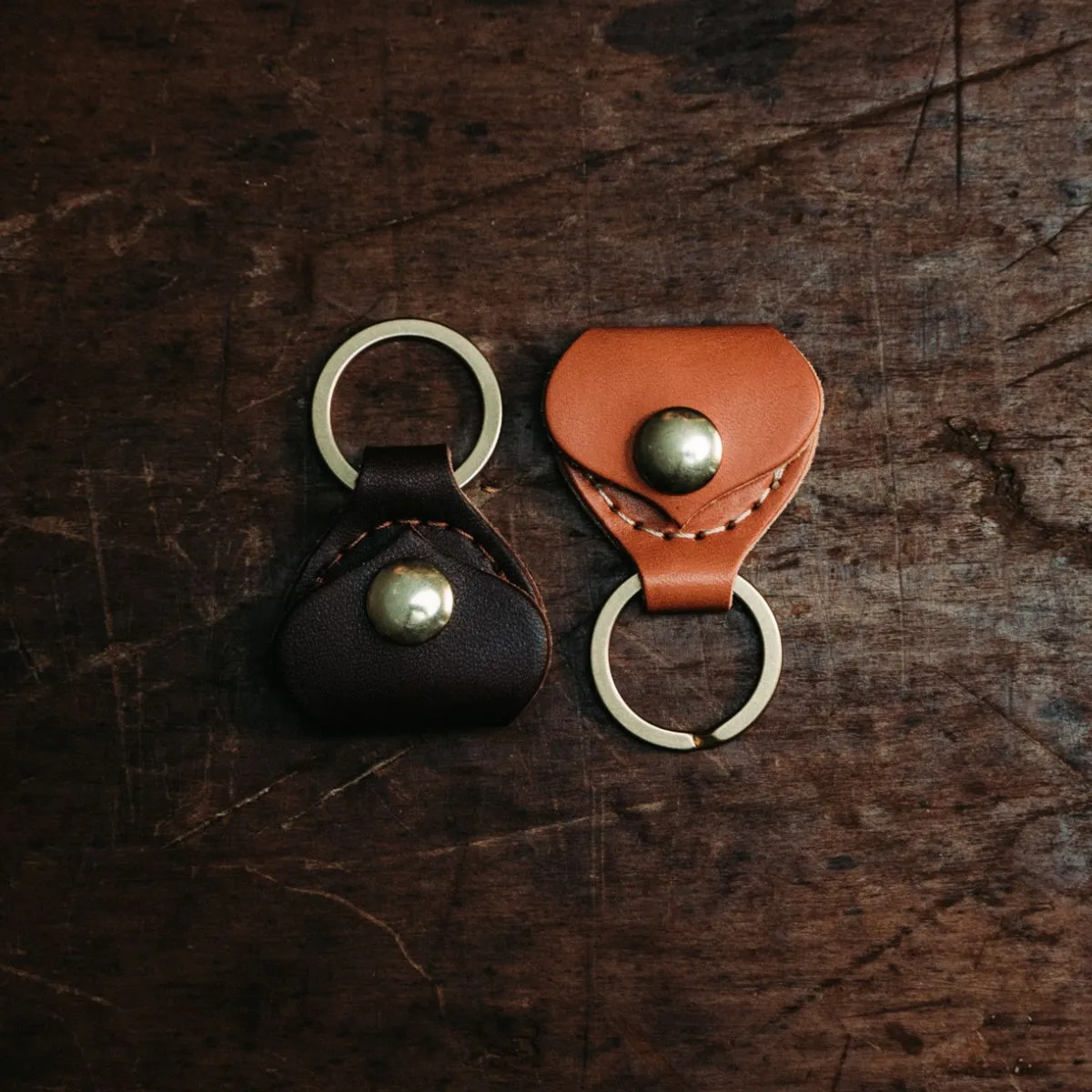 Golden Age Supply Genuine Leather Guitar Pick Keychain