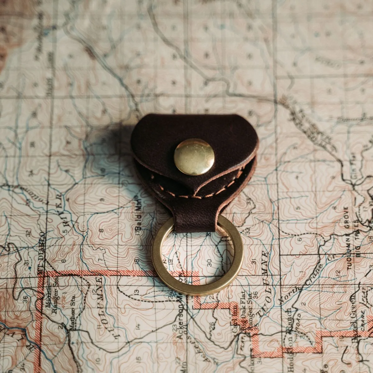 Golden Age Supply Genuine Leather Guitar Pick Keychain