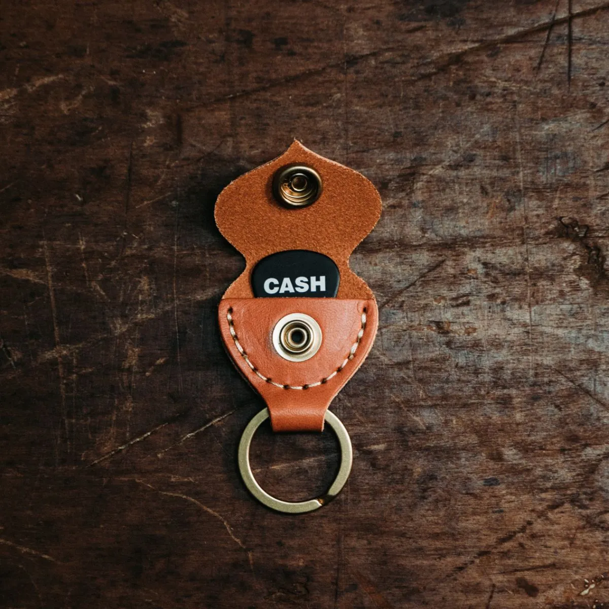 Golden Age Supply Genuine Leather Guitar Pick Keychain