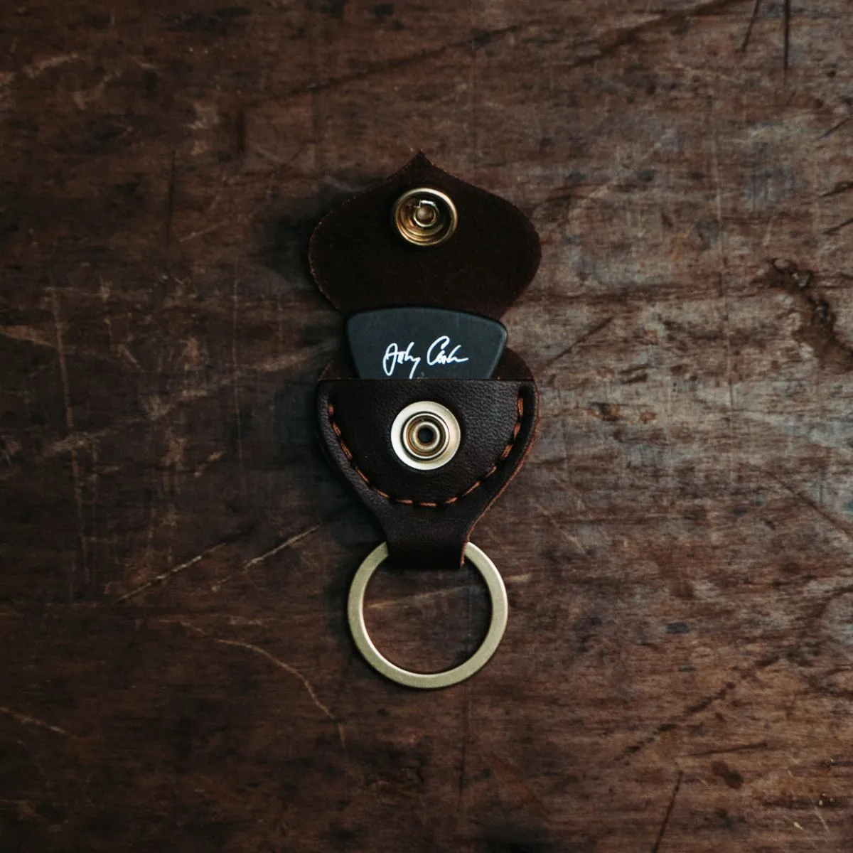 Golden Age Supply Genuine Leather Guitar Pick Keychain