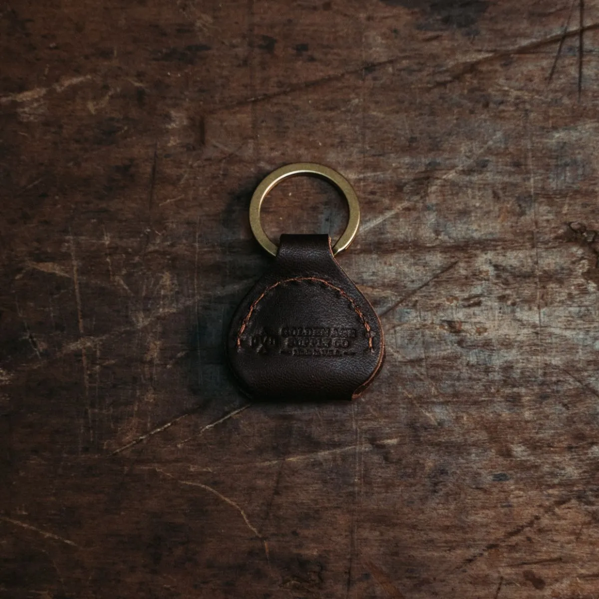 Golden Age Supply Genuine Leather Guitar Pick Keychain
