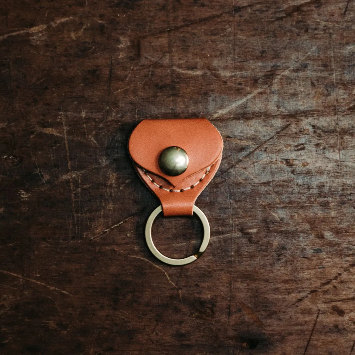 Golden Age Supply Genuine Leather Guitar Pick Keychain