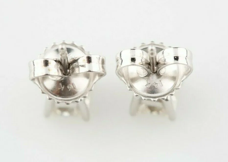 Gorgeous 0.61 Ct Princess Cut Diamond Stud Earrings in 14k White Gold Settings