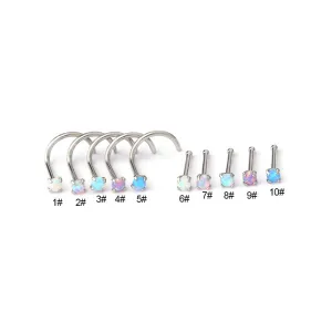 Gradient 2mm Opal Titanium Steel Nose Piercing Nose Stud