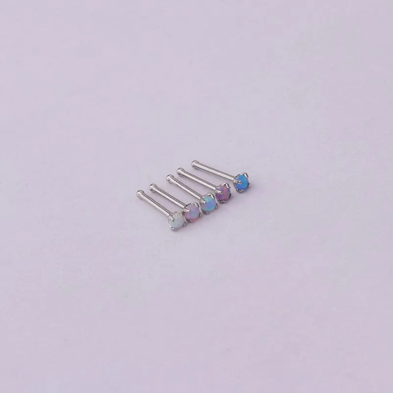 Gradient 2mm Opal Titanium Steel Nose Piercing Nose Stud