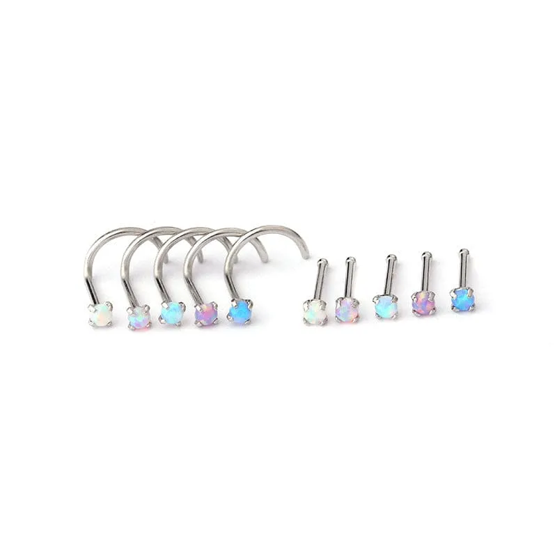 Gradient 2mm Opal Titanium Steel Nose Piercing Nose Stud