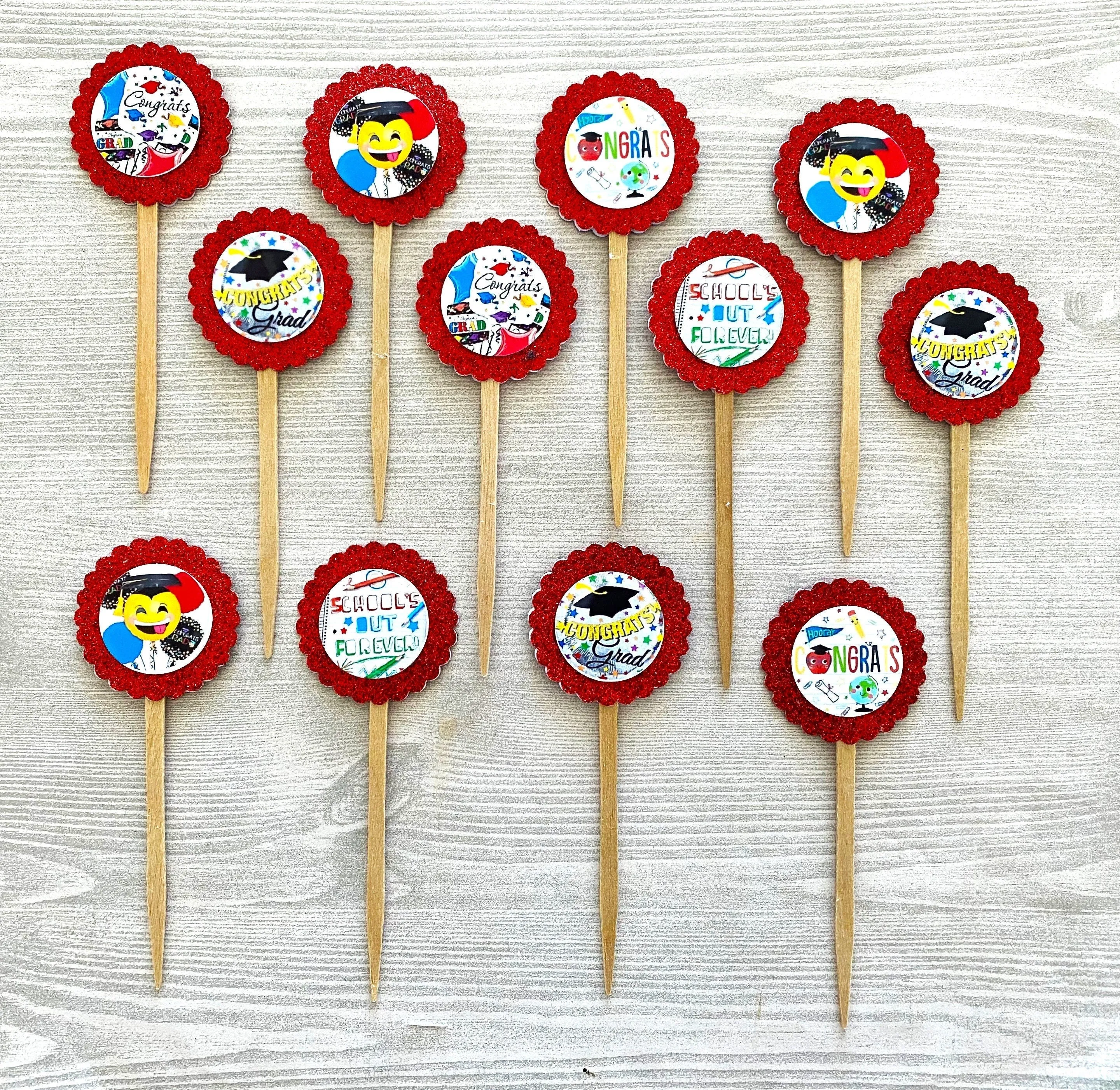 Graduation Cupcake Toppers, Class of 2024, Set of 12