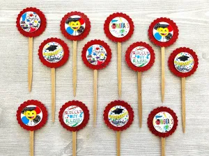 Graduation Cupcake Toppers, Class of 2024, Set of 12