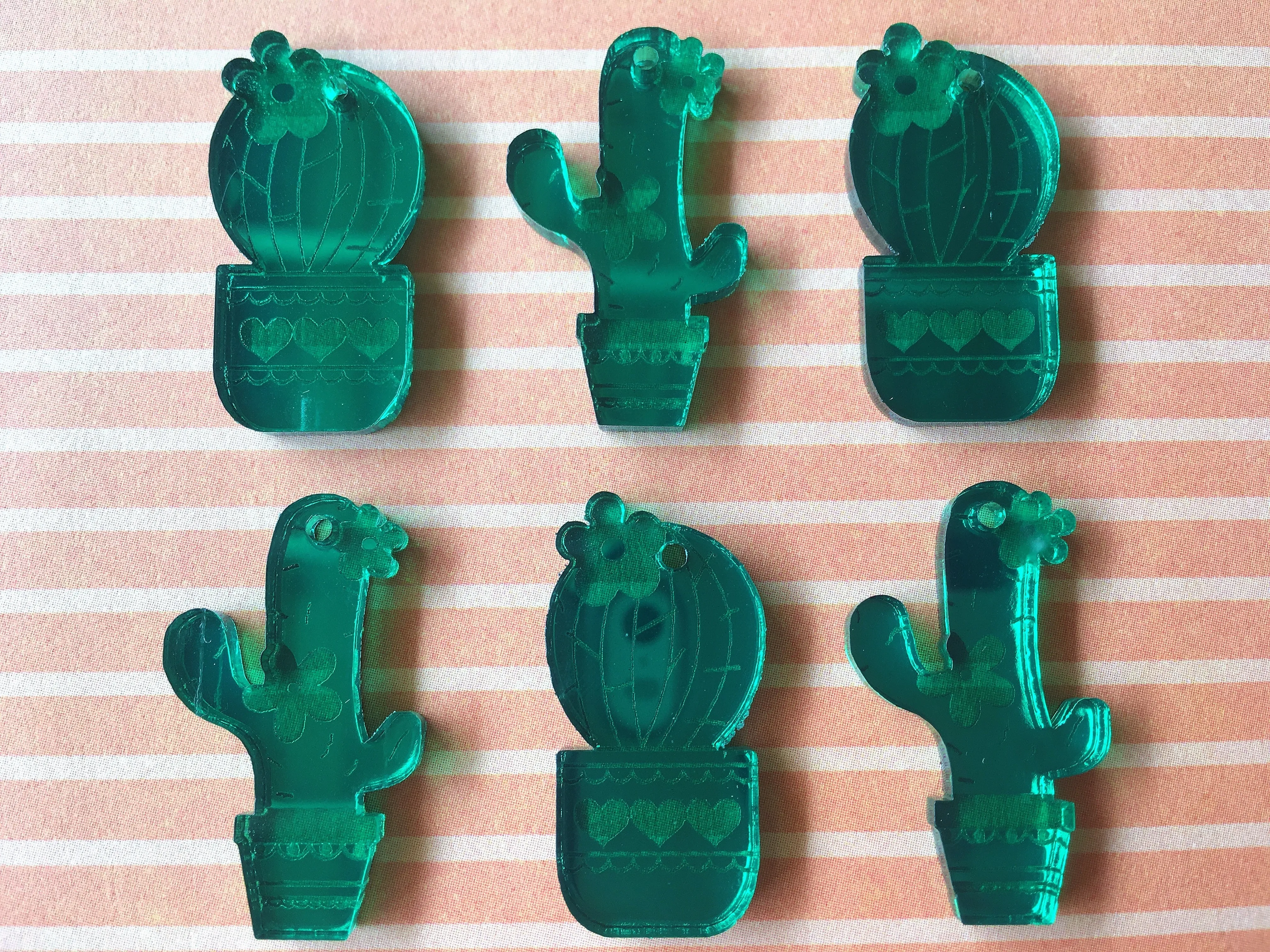 Green Mirror Cactus / 6 Pieces, 30mm